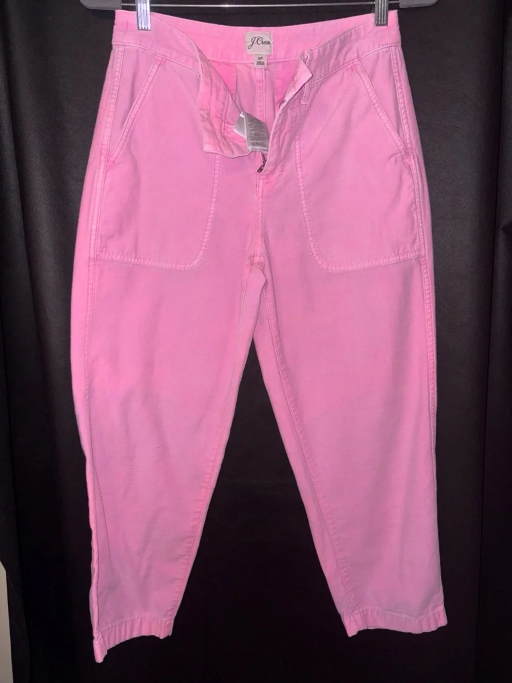 J.Crew Pants Bright Pink Utility Patch Pocket Tapered 6P EUC